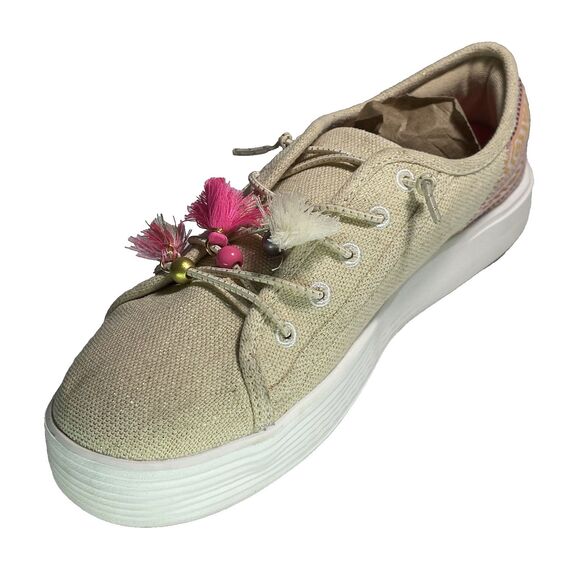 Hey Dude Womens Cody Boho Natural size 8 festival shoes w beaded feather accents - Picture 16 of 16